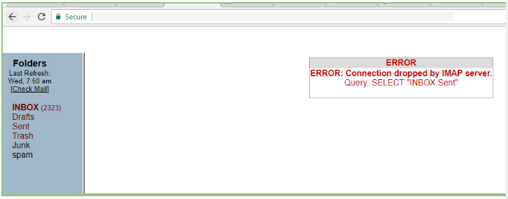 Error in webmail